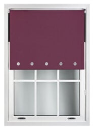 Furnished Thermal Blackout Roller Blinds With Round Eyelets & Metal Fittings - Aubergine (W)50Cm (L)165Cm - thumbnail 2