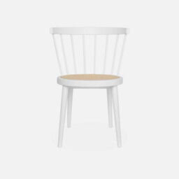 Sweeek - Pair Of Wood And Cane Dining Chairs White 54X54X76.5 Cm - Nora - thumbnail 3