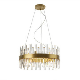 Luminosa Lighting Luminosa Grace 14 Light Pendant Ceiling Light Brushed Gold, Transparent, G9 - Uk Stock - thumbnail 1