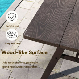 Costway 3 Pieces Outdoor Picnic Table And Benches Set Patio Dining Set - thumbnail 8