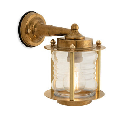 Luminosa Lighting Luminosa Nautic Wall Light Brass With Clear Glass Ip23