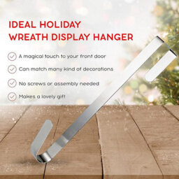 Shatchi 30Cm Metal Wreath Hanger Silver - Elegant And Sturdy For All Seasons - thumbnail 4