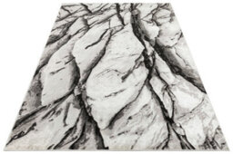 Silver Grey Abstract Funky Modern Rug Easy To Clean Living Room Bedroom And Dining Room -160Cm X 220Cm - thumbnail 5