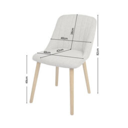 Emilia Dining Chairs In Premium Textured Linen Set Of 2 Grey - thumbnail 9