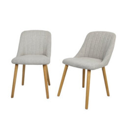 Emilia Dining Chairs In Premium Textured Linen Set Of 2 Grey - thumbnail 4