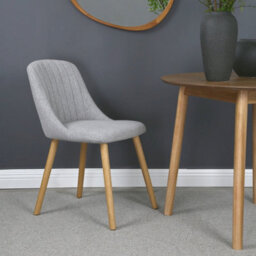 Emilia Dining Chairs In Premium Textured Linen Set Of 2 Grey - thumbnail 2