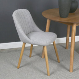 Emilia Dining Chairs In Premium Textured Linen Set Of 2 Grey - thumbnail 3
