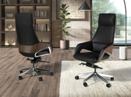 Angel Cerda Black Leatherette Swivel Office Chair - thumbnail 3