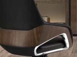 Angel Cerda Black Leatherette Swivel Office Chair - thumbnail 5