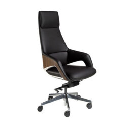 Angel Cerda Black Leatherette Swivel Office Chair
