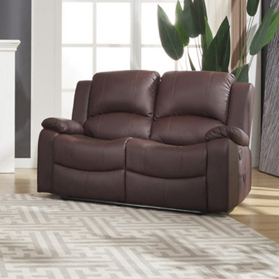 Glendale 150Cm Wide 2 Seat Brown Bonded Leather Electrically Operated 2 Seat Recliner Sofa - image 1
