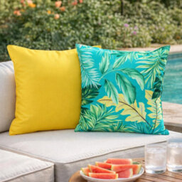 Peggy Wilkins Water Resistant Outdoor Garden Cushion Tropical Turquoise - thumbnail 2
