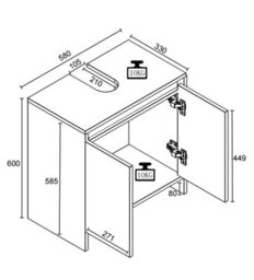 Vcm Wooden Underfloor Cabinet Malira Revolving Doors - thumbnail 5