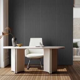 AVER-GROWTH Set Of 2 Wooden Modern Acoustic Wall Panels 120 X 60 Cm - Light Grey Oak Finish - thumbnail 1