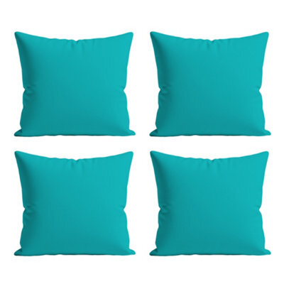 Waterproof Outdoor Garden Cushion Covers Patio Cushion Cover Cases Square Pack Of 4 Teal 45Cm X 45Cm - image 1