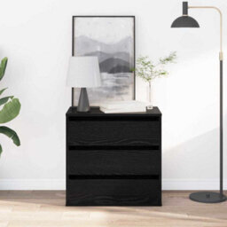 Walplus Chest Of Drawers Black Oak 60 X 41 X 58 Cm Engineered Wood