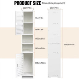 Type 1: 20X20X116Cm Narrow Tall Freestanding Bathroom Storage Cabinet - thumbnail 2
