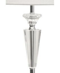 Lighting Supermarket Kwartz Modern Faceted Glass Crystal Chrome Table Lamp With Ivory Linen Shade - thumbnail 3