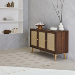 Sweeek - 120Cm Sideboard Cabinet With Wooden Effect Dark Wood Colour 120X39X70 Cm - Boheme - thumbnail 5