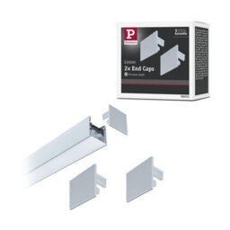 Paulmann Linion Accessories End Cap Set Of 2 Chrome Matt Plastic 98625 - thumbnail 1