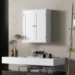 3Tier Bathroom Cabinet, Wall Mounted Medicine Cabinet, White - thumbnail 3