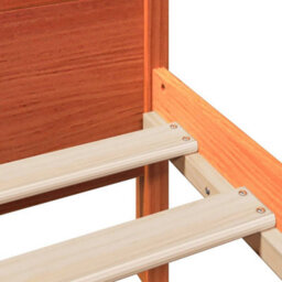 Berkfield Bed Frame Without Mattress Wax Brown 150X200 Cm King Size Solid Wood Pine - thumbnail 7