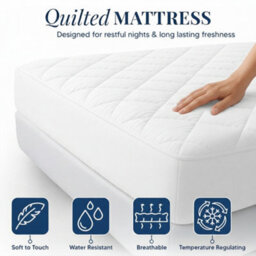 Aspire Homeware Quilted Mattress Protector, Water-Resistant & Hypoallergenic, 30Cm Deep Elastic Fit, Single 90X190Cm - thumbnail 5