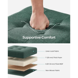 Storage Ottoman Foot Stool, Compact Foldable Seat With Hidden Compartment, Retro Green - thumbnail 4