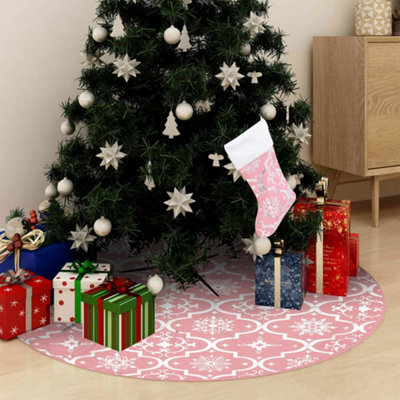 Walplus Luxury Christmas Tree Skirt With Sock Pink 122 Cm Fabric - image 1