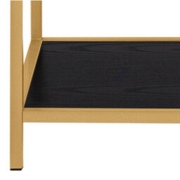 Furniture To Go Seaford Tall Gold Metal Bookcase With 5 Black Shelves - thumbnail 8