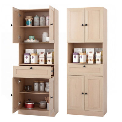 Gainoom 171.5 Cm Tall Bathroom Cabinet Freestanding Storage Cabinet With 4 Doors & 1 Drawer - image 1