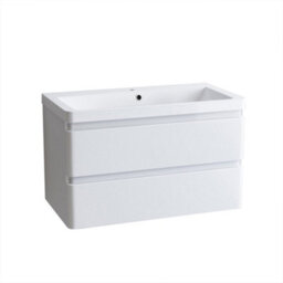 Sundaze Wall Hung 2 Drawer Vanity Unit Basin Bathroom Storage Furniture 800mm Gloss White - thumbnail 2