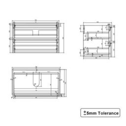 Sundaze Wall Hung 2 Drawer Vanity Unit Basin Bathroom Storage Furniture 800mm Gloss White - thumbnail 4