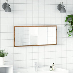 Berkfield Led Bathroom Mirror Artisan Oak 100X8.5X37 Cm Engineered Wood - thumbnail 4