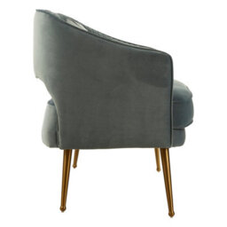 Orsina 2 Seater Dusky Blue Velvet Sofa For Lounge,small Velvet Couch,gold Finished Settee,elegant Office Sofa Seat - thumbnail 2