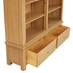 The Furniture Market Marbury Oak Extra Large Grand Double Library Bookcase With 2 Drawers - thumbnail 8