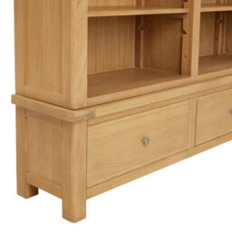 The Furniture Market Marbury Oak Extra Large Grand Double Library Bookcase With 2 Drawers - thumbnail 7