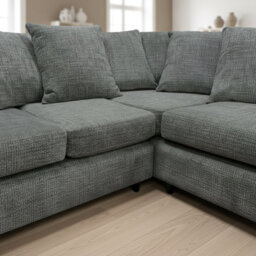 Abakus Direct Jumbo Chenille Corner Sofa In Charcoal Right Facing With Plush Chaise Extension - thumbnail 3
