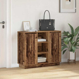 Berkfield Sideboard With Led Old Wood 90X32X75 Cm Engineered Wood - thumbnail 5