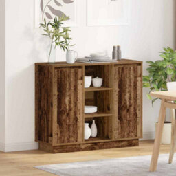 Berkfield Sideboard With Led Old Wood 90X32X75 Cm Engineered Wood - thumbnail 1