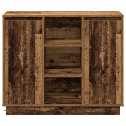 Berkfield Sideboard With Led Old Wood 90X32X75 Cm Engineered Wood - thumbnail 7