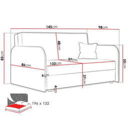 Sofa Viva Loft Iii With Sleeping Function And Storage Chipboard Metal Legs Wooden Frame 145Cm Width Turquoise - thumbnail 5