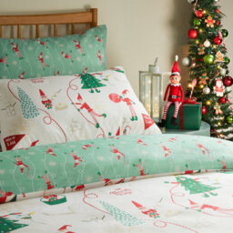 Duvet Day Elfie Printed Soft Touch Duvet Set, Double, White - thumbnail 2