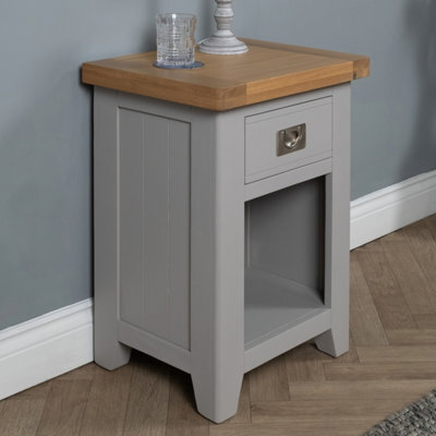 Elm Home And Products Elm Home And Garden Grey Painted Quality Bedside Cabinet Night Stand Table Fully Assembled - image 1