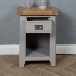 Elm Home And Products Elm Home And Garden Grey Painted Quality Bedside Cabinet Night Stand Table Fully Assembled - thumbnail 3