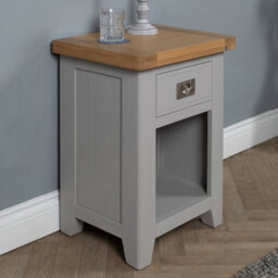 Elm Home And Products Elm Home And Garden Grey Painted Quality Bedside Cabinet Night Stand Table Fully Assembled - thumbnail 1