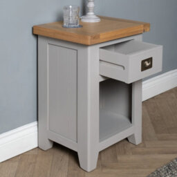 Elm Home And Products Elm Home And Garden Grey Painted Quality Bedside Cabinet Night Stand Table Fully Assembled - thumbnail 2