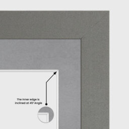 AK Frames 40X20Cm Dark Grey Sleek Multi Photo Frame With Mid Grey Mount - Holds 3 Apertures (3X) 6X4 Photos - thumbnail 7