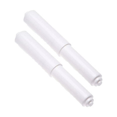 Sisi UK Toilet Paper Holder Roller White Plastic Spring Loaded Toilet Paper Holder Rack Stand Replacement Roller Bathroom Toilet Tissue X2 - image 1