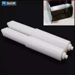Sisi UK Toilet Paper Holder Roller White Plastic Spring Loaded Toilet Paper Holder Rack Stand Replacement Roller Bathroom Toilet Tissue X2 - thumbnail 7